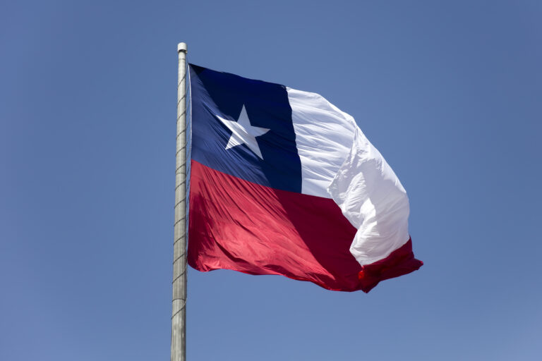 Chilean flag under blue sky